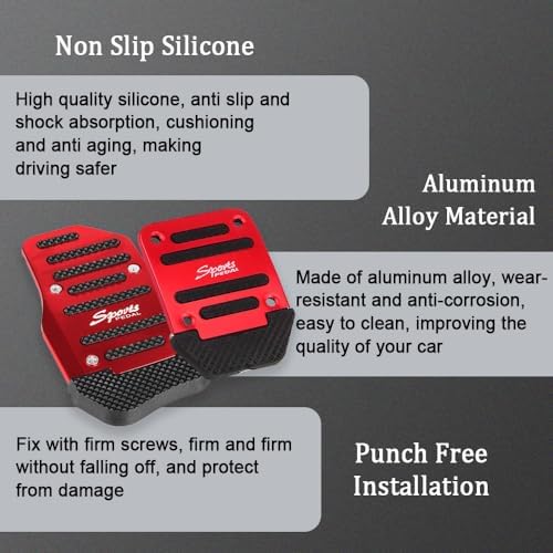 3PCS Non-Slip Car Pedal Covers, Premium Aluminum Alloy Pedal Pads - Image 5