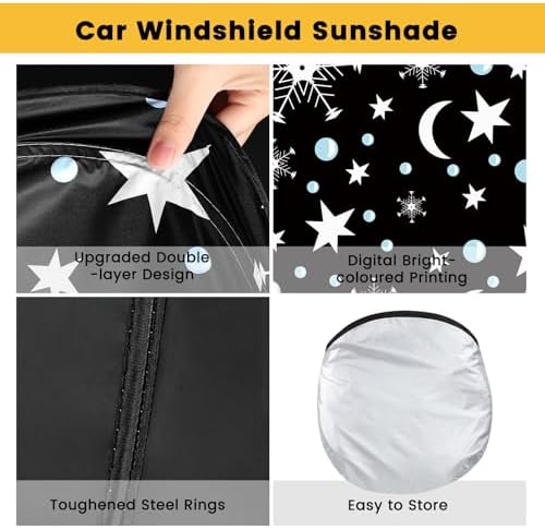 Windshield Sun Shade, Reflective Car Sunshade Blocks Heat, 57 x 31.5 in - Image 3