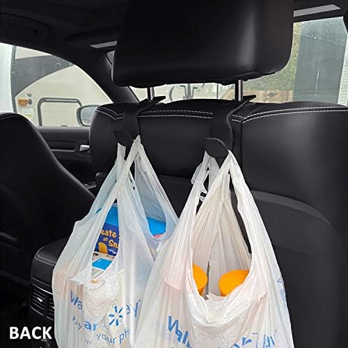 AMVOYOA Headrest Hooks for Car, Back Seat Organizer Gray Leather Hanger Holder - Image 4