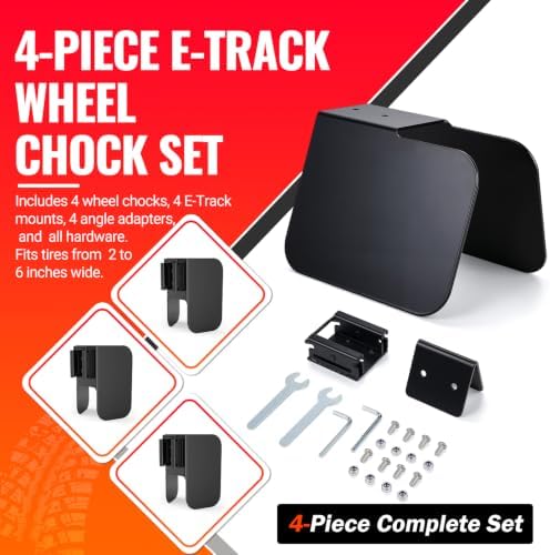 E-Track Wheel Chock Stand 4PCS Etrack Motorcycle Wheel Chocks - Image 2