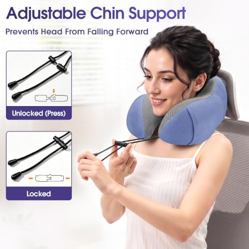 CloudBliss Travel Pillow for Airplanes, Memory Foam Neck Pillow Set - Image 5