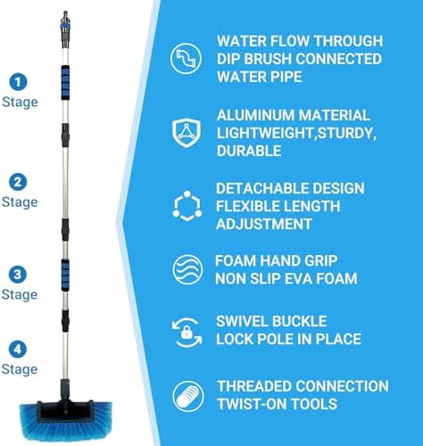 72" Car Wash Brush with Long Handle, On/Off Switch - Image 3