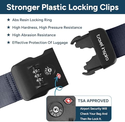 Travel Inspira TSA Approved Luggage Straps Heavy Duty Suitcase Belt - Image 3
