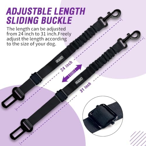 COOYOO Dog Seat Belt, Retractable Dog Car Harness Seat Belt - Image 4