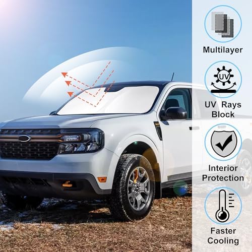 Windshield Sun Shade for 2022-2026 Ford Maverick Accessories - Image 2