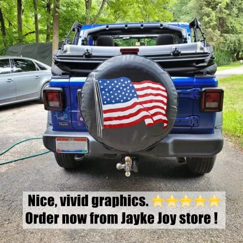 American Flag Black Spare Tire Cover - Image 6