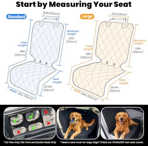 VIVAGLORY Dog Front Seat Cover Car Seat Protector - Image 6
