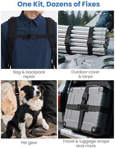 1-Inch Buckle and Strap Kit, 6-Yard Polyester Webbing, 6 Buckles - Image 4