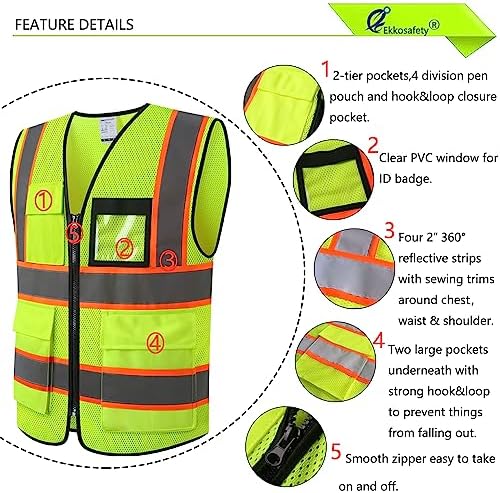 Hi Vis Reflective Safety Vest for Men Women - Image 2