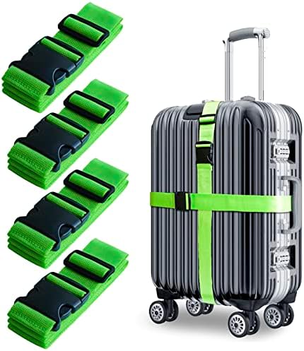4 PCS Luggage Strap 78" x 2" Suitcase Belts Wide Adjustable Packing Straps by VVEIFO