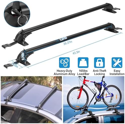 43" Universal Roof Rack Cross Bars, - Image 2