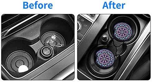 tifanso 2PCS Mandala Non-Slip Car Cup Holder Coasters - Image 4