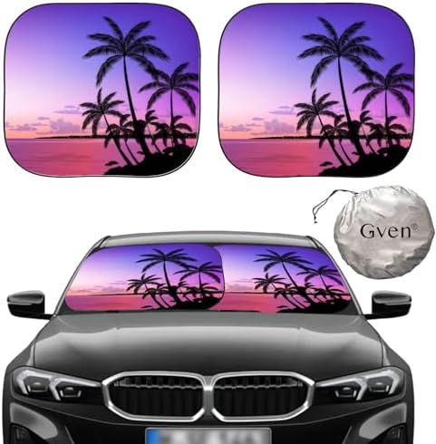 Gven Windshield Sun Shade for Car 2-Piece Foldable Sunshade for Front Windows by Gven
