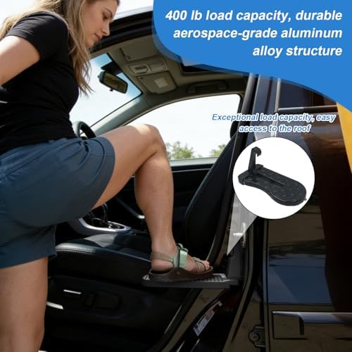 Car Door Step for Roof Access, 400LBS Aircraft-Grade Aluminum Anti-Slip Pedal - Image 2