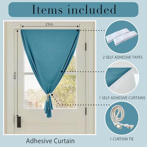 100% Blackout French Door Curtains, Room Darkening Shades Small Window Curtain - Image 6