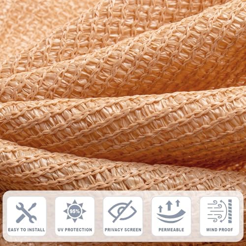 Cool Area Sun Shade Cloth with Grommets, Peach Fuzz - Image 4