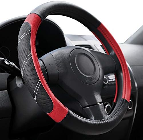 Elantrip Leather Steering Wheel Cover 15 1/2 to 16 inch Universal Large Grip by Elantrip