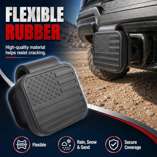 2'' Trailer Hitch Cover, Rubber Square Mouth Tow Receiver Tube Plug Protection - Image 3