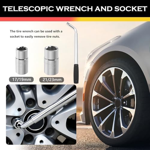 2T Scissor Jack for Car Tool Kit, Heavy Duty Car Tire Changing Kit for - Image 5