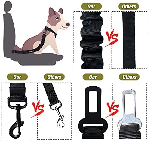 COOYOO Dog Seat Belt, 3 Piece Set Retractable Dog Car Adjustable Seatbelts - Image 4