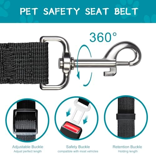 2 PCS Dog Seat Belt for Car Frskcssd Adjustable Dog Car Harness Heavy Duty - Image 4