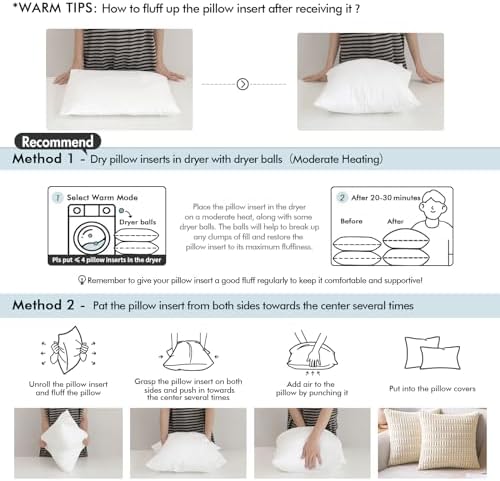 MIULEE 18x18 Inches Pillow Inserts Pack of 4, Decorative Throw Pillow Inserts - Image 2