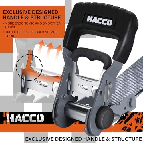 HACCOPLANET 1.6in Heavy Duty Ratchet Tie Down Straps 4PK - Image 2