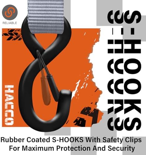 HACCOPLANET 1.6in Heavy Duty Ratchet Tie Down Straps 4PK - Image 3