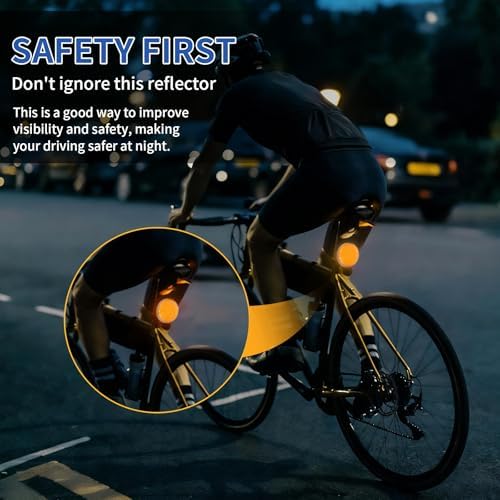 10 Pack 2.36inch Safety Reflectors Yellow Round Self-Adhesive Reflectors - Image 7