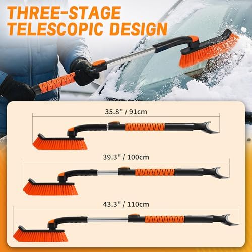 2-in-1 Upgrade 44" Extendable & Removable Snow Brush - Image 2