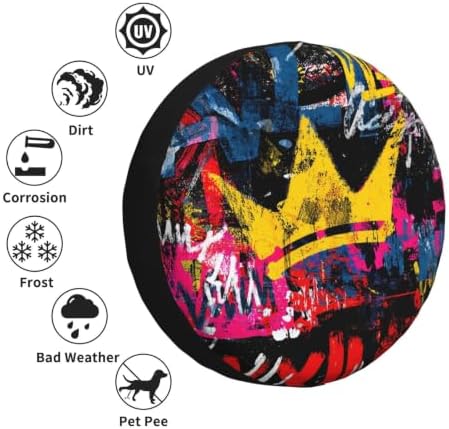 Graffiti Spare Tire Cover Waterproof Wheel Cover 16 Inch Universal Fit - Image 6
