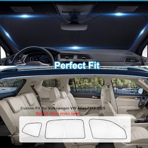 KMF 8pcs Sun Shades for Volkswagen VW Atlas 2018-2025 2026 Accessories - Image 6