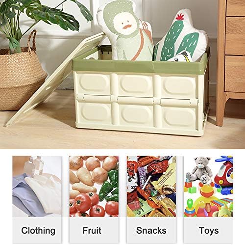 Lidded Storage Bins 2 Pack 30L Collapsible Storage Box Crates Plastic Tote - Image 2