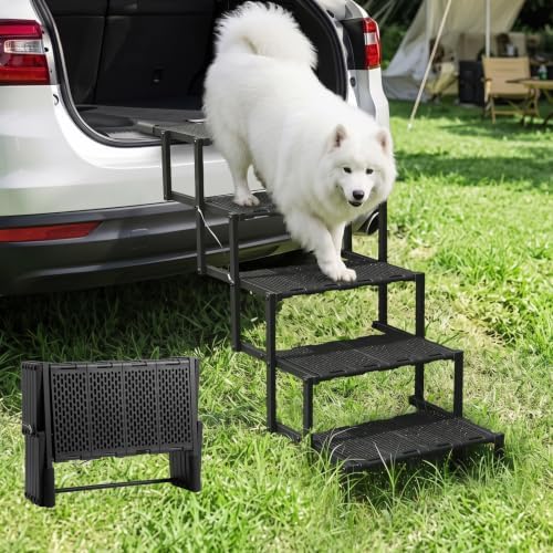 5 Steps Foldable Dog Stairs for SUV & Truck, 15.5" Long Steps - Image 2