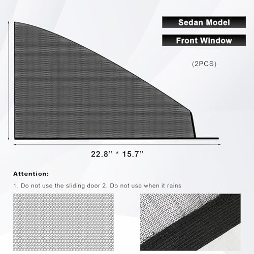 2 PCS Car Window Shades, Double-Layer Automotive Front Side Window Sunshade - Image 2