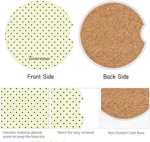 Cute Fashion Polka Dot Car Coasters 2 Pack - Image 3