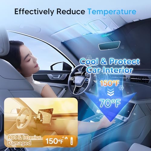 KUST Windshield Sun Shade for 2016-2024 2025 2026 Tesla Model X Tesla X - Image 2