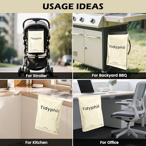 50 Bags Hanging Car Trash Bags Disposable, 2 Gallon Car Garbage Bags. Beige - Image 6