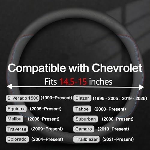 Leather Car Steering Wheel Cover, Breathable Laser-Perforated, Premium Texture - Image 3