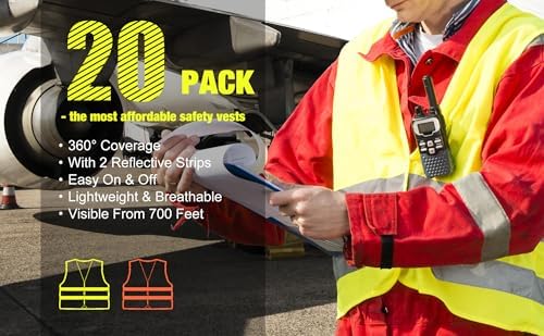DUSKCOVE 20 Pack High Visibility Safety Vest - Image 2