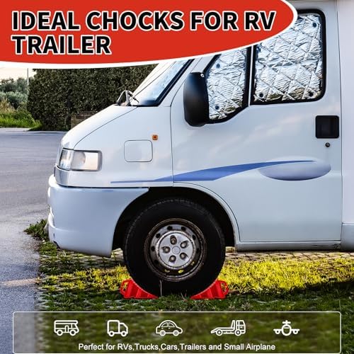Wheel Chocks for Trailers, 4 Pack Hard Plastic RV Wheel Chocks - Image 5