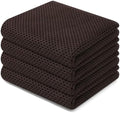 Homaxy 100% Cotton Waffle Weave Kitchen Dish Towels 4-Pack, Dark Brown by Homaxy