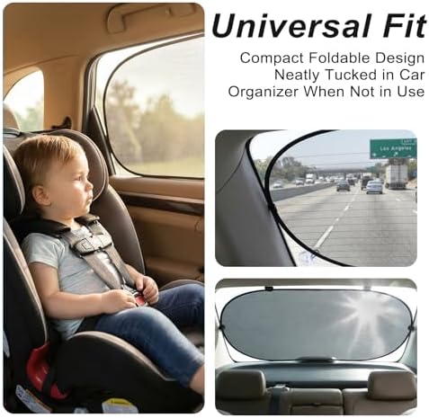 Car Window Shades 5 Pack, Mesh Side & Rear Window Screen Cover, Suction Cup - Image 6