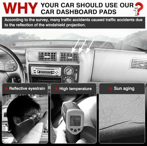 Autorder Dashboard Cover Mat for 1989-1994 Ford Ranger/ 1991-1994 Mazda Navajo - Image 2