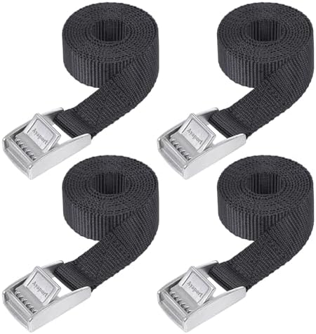 Ayaport Lashing Straps with Stainless Steel Cam Buckle 0.75" x 4', 4 Pack by Ayaport