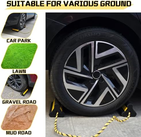 Wheel Chocks RV Trailer, Heavy-Duty Rubber, 8mm Teeth, 2 Pairs - Image 4