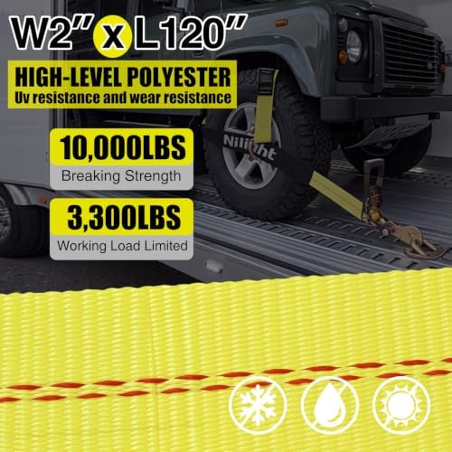 Nilight Tire Tie Down Straps 2" x 120" - Image 5