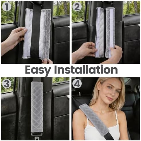 Amooca 2 Pack Seat Belt Covers Soft Shoulder Pad - Image 5