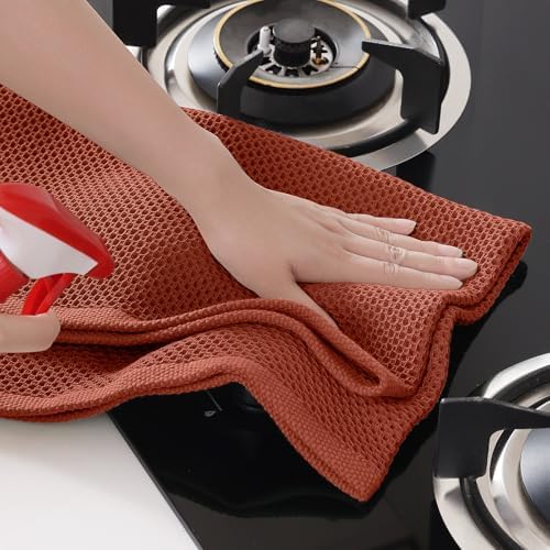 Homaxy 100% Cotton Oversized Waffle Weave Kitchen Towels 4-Pack - Image 5