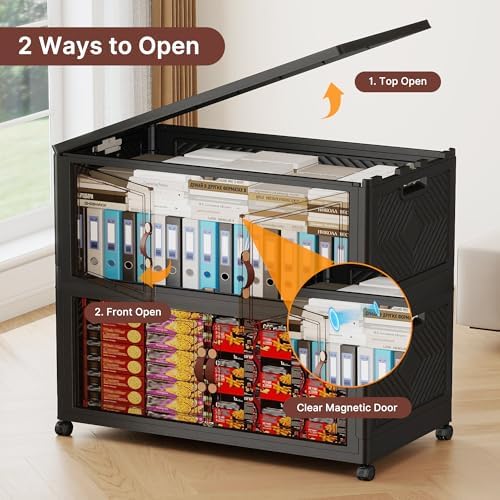 Stackable Storage Bins with Doors & Lids & Wheels - Image 6